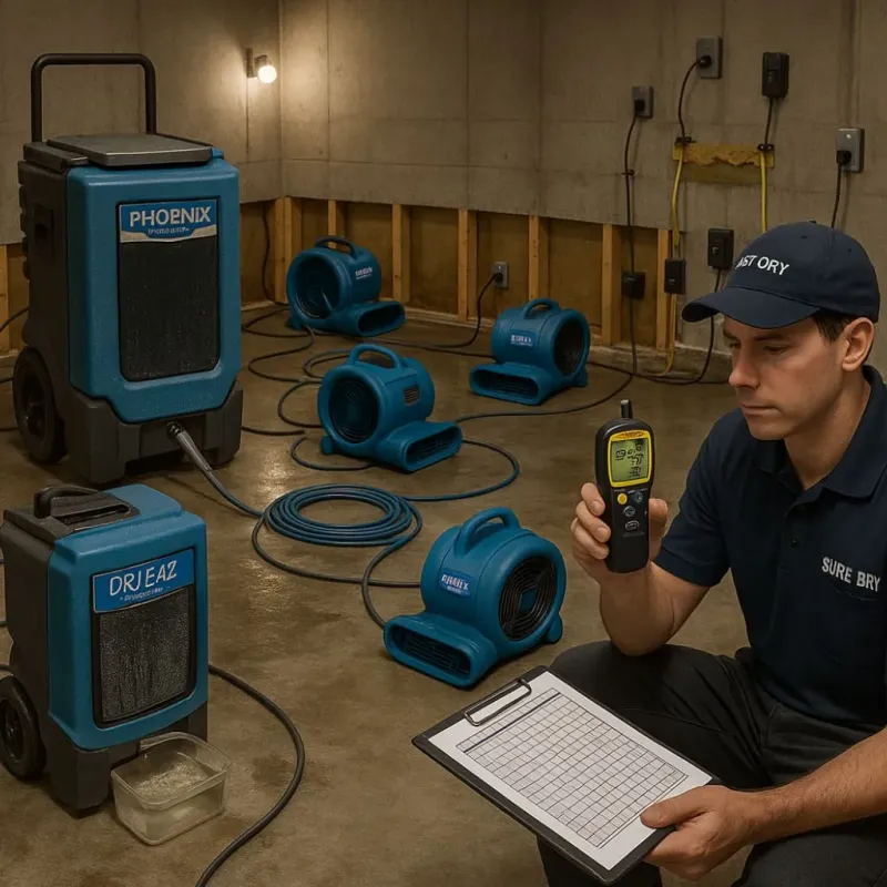 Structural Drying and Dehumidification process in Juncal, PR